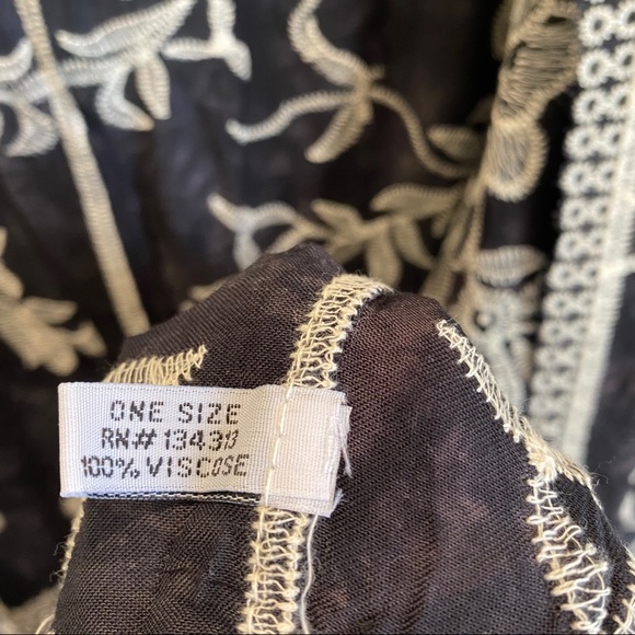 Bohemian tie dye embroidery kimono black - Picture 7 of 8